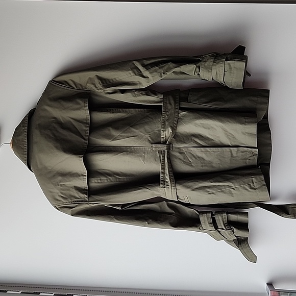 Karen Millen Cotton Blend Double Breasted Belted Short Trench Jacket Coat - Picture 8 of 9